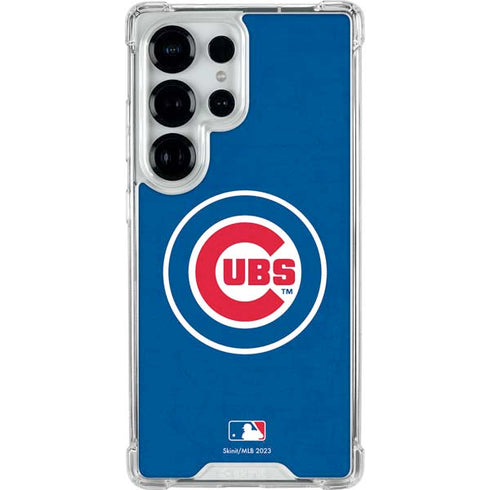MLB Chicago Cubs - Solid Distressed Galaxy S25 Ultra Clear Case